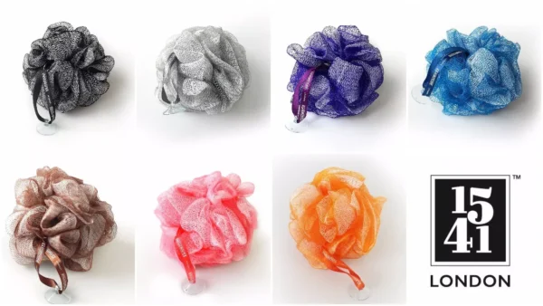 1541 London Exfoliating Bath & Shower Body Puff Scrunchie Buffer (3 Pack)