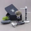 Shaving Set for Men-DE Safety Razor,Shaving Brush, Stand, Soap and Shaving Bowl