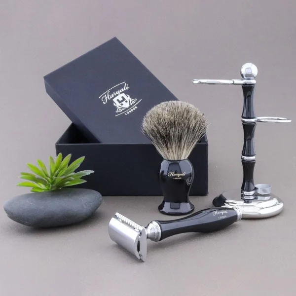 Shaving Set for Men-DE Safety Razor,Shaving Brush, Stand, Soap and Shaving Bowl